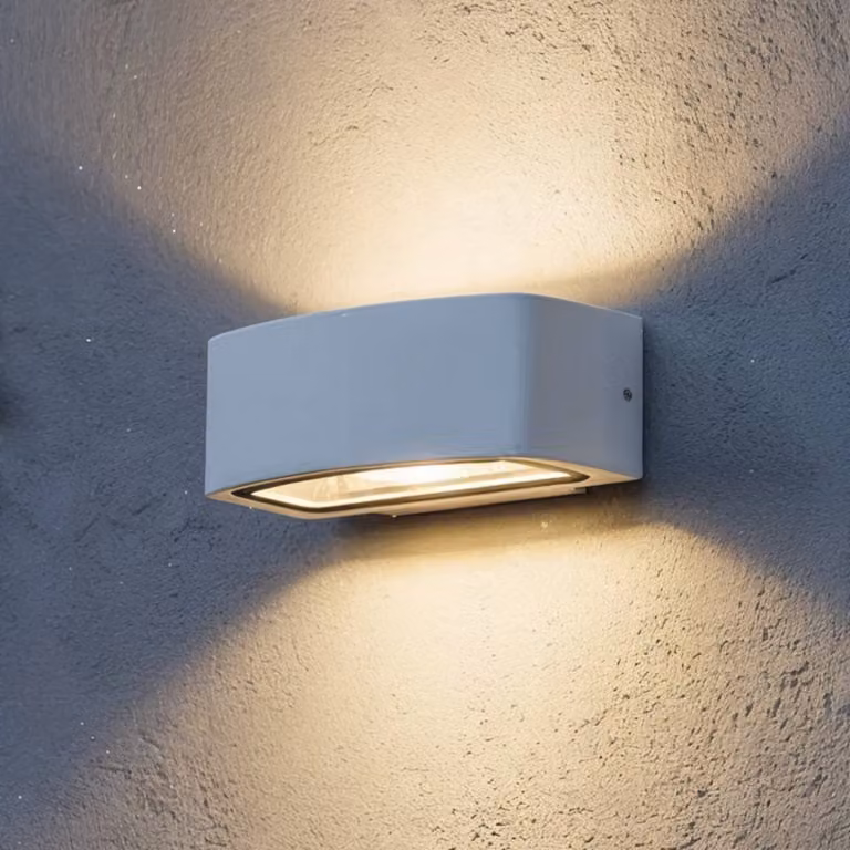 IDEAL LUX Applique da esterni Andromeda, dimmerabile, Bianco / Opale, Bagno, Alluminio, Moderno, Applique da esterni