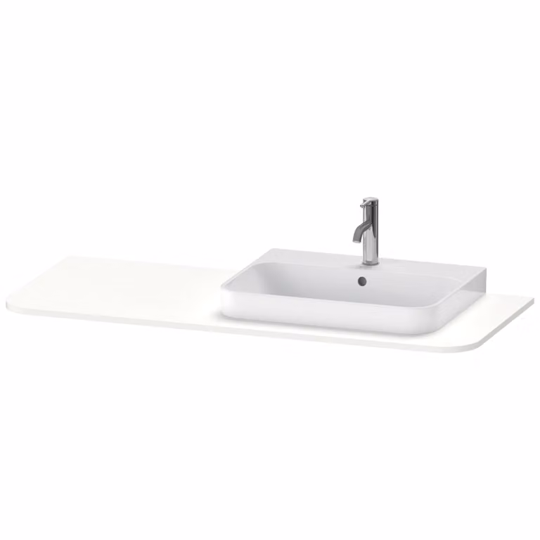 Duravit Happy D.2 Plus Console 1300x550 mm, 1 découpe à droite, pour meuble sous-lavabo HP4942, HP4962, HP4972, HP031KR3636, HP031KR3636