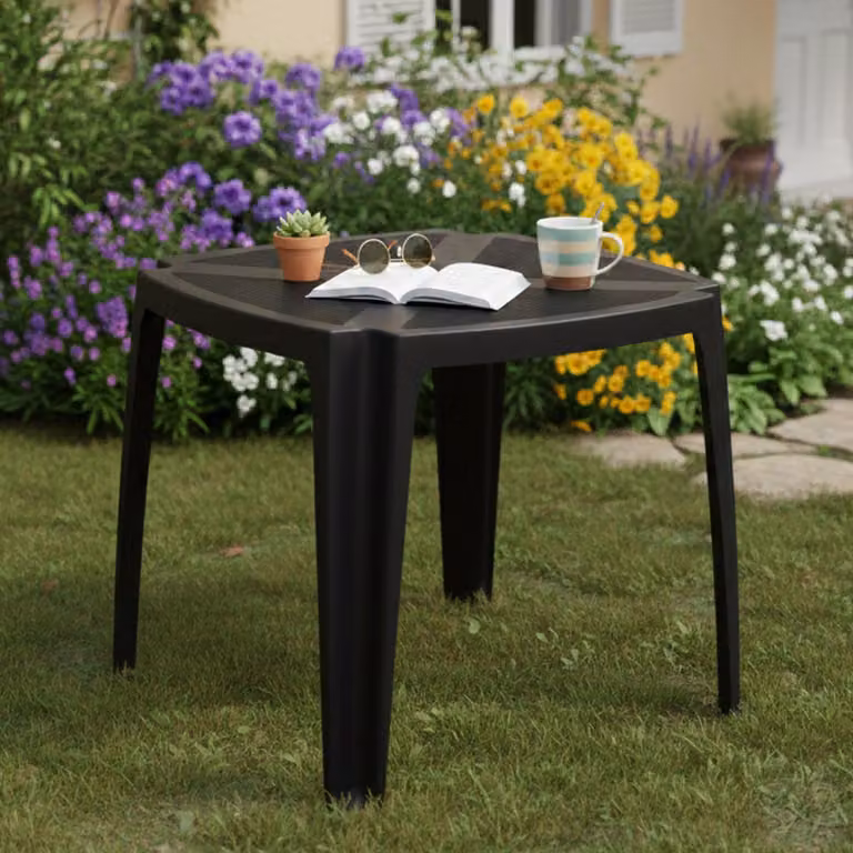 Stillions - Tavolo da Esterno, 75x75x72h cm Nero Antracite, 4 Posti Italy