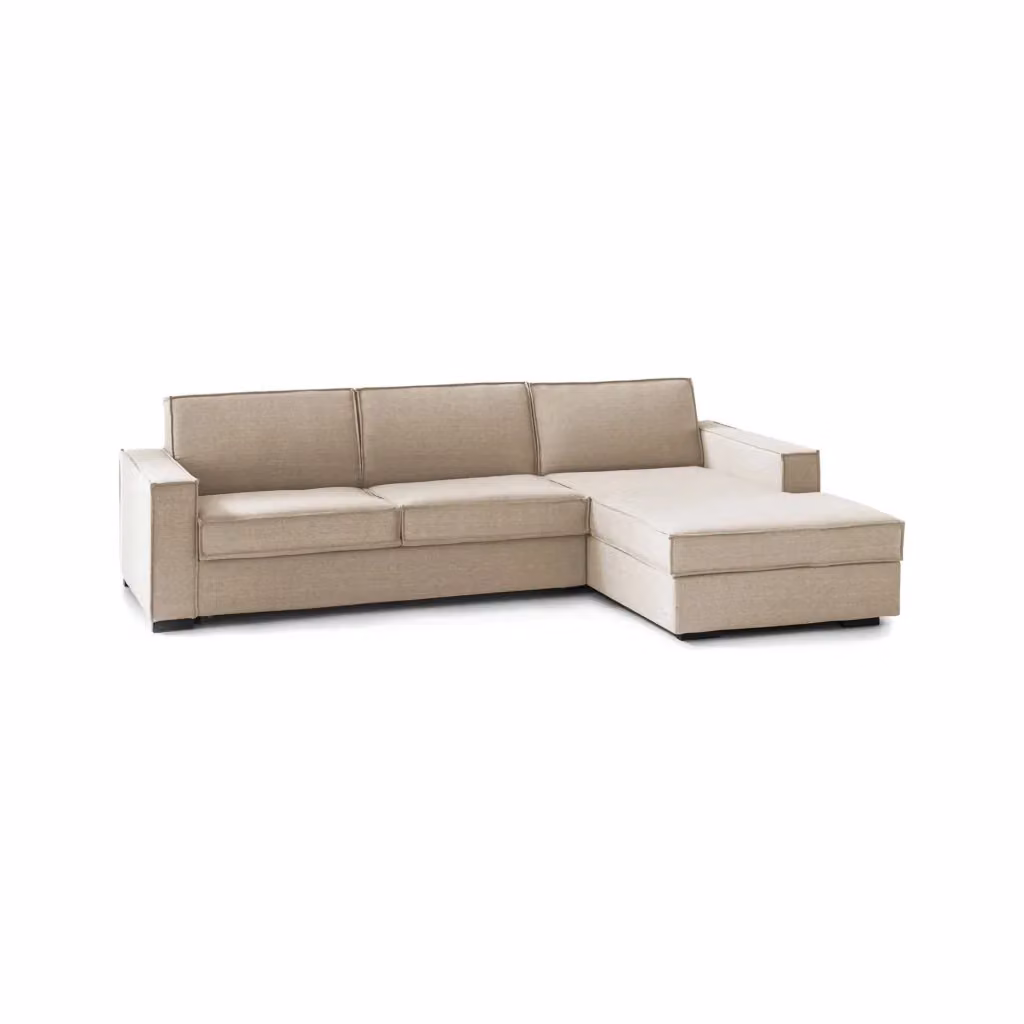 Divano Letto Afar di Talamo Italia con Penisola Sfoderabile, Design Moderno a L, Colore Beige, L/P/H: 260 x 95 x 90 cm – 2