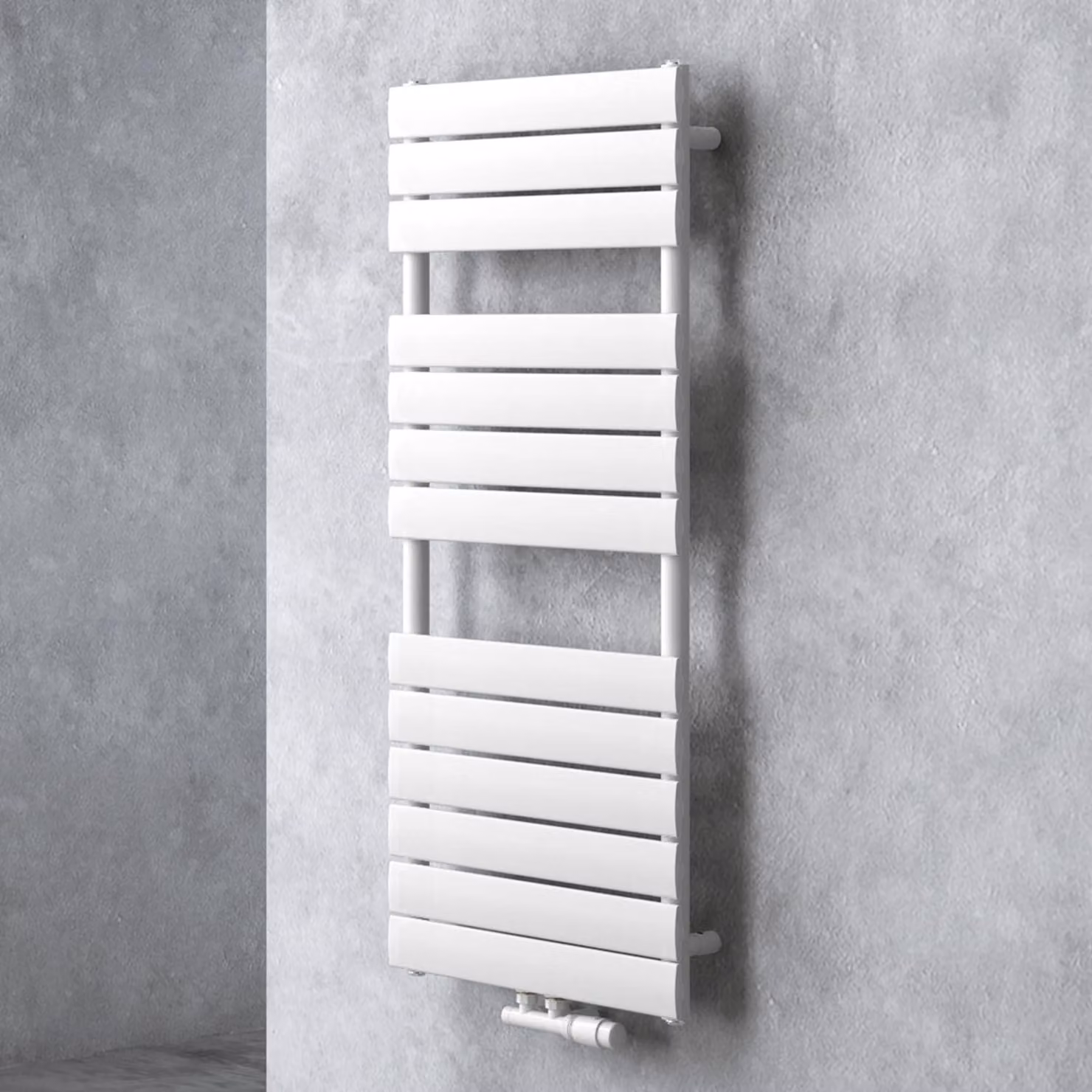 doporro Scaldasalviette 120x50cm, Radiatore Piatto Termoarredo da Bagno Riscaldamento da Acqua Calda Portasciugamani in Acciaio, Bianco