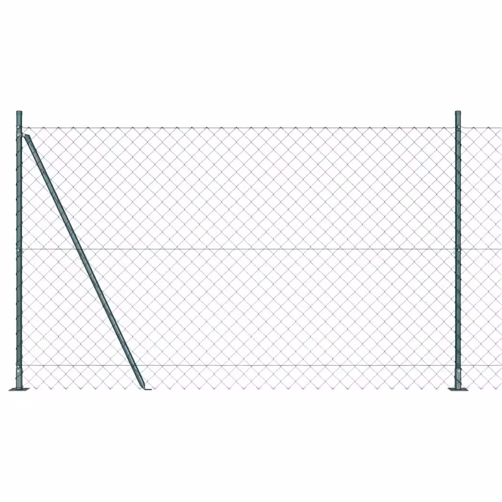Recinzione a maglie vidaXL con base in cemento, colore verde, L: 10 m, H: 1,5 m, P: 0,4 m