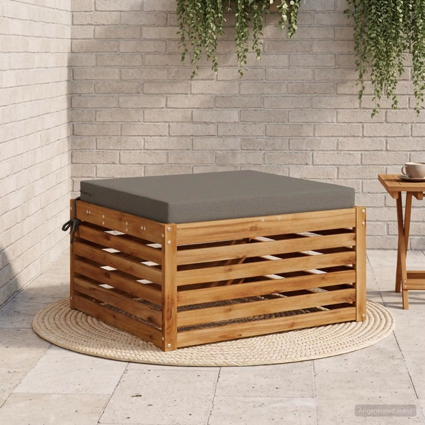 Cuscino per sedia vidaXL SOEST in poliestere grigio con rivestimento lavabile e resistente ai raggi UV