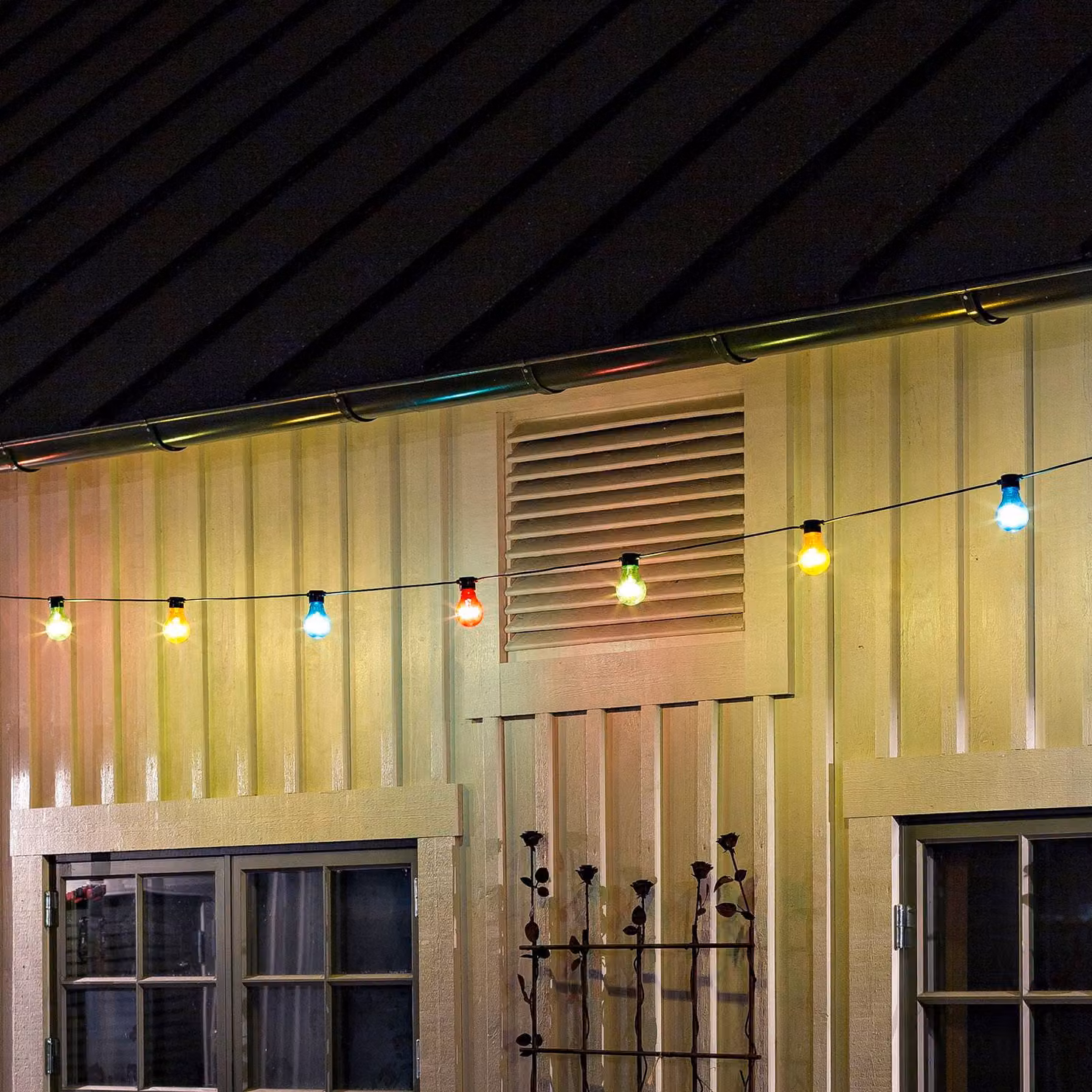 Konstsmide Christmas Catena luminosa LED Biergarten 10 luci colorate, Multicolore, Plastica