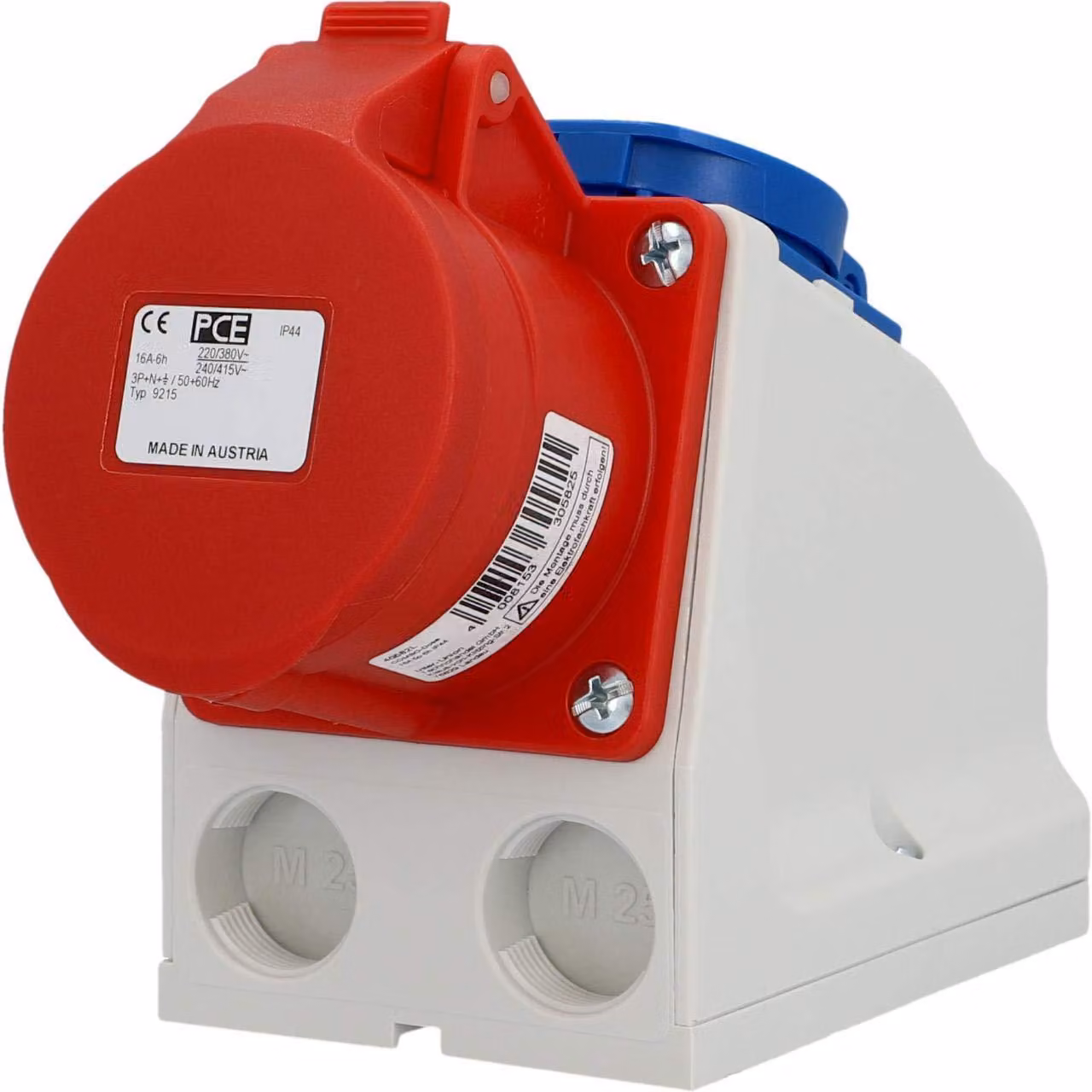 Scatola di derivazione combinata, in poliammide, con prese CEE (400V/16A) e Schuko (250V/16A)