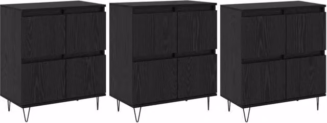 Credenza | Sideboards 3 pcs Rovere Nero