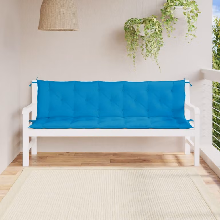 Set di 2 cuscini per panca vidaXL in tessuto Oxford blu, L 180 cm x P 50 cm x H 7 cm