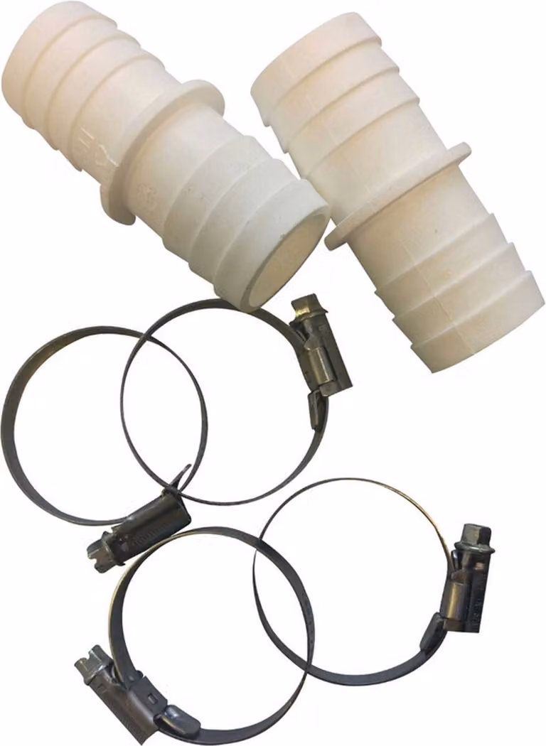 Connettore per tubo flessibile Ø 38 mm, confezione da 2 con 4 fascette stringitubo incluse