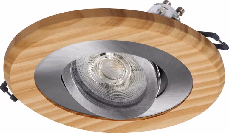 OSRAM Wood LED Spot GU10 Hell 4,5W nichel satinato Legno, effetto legno, alluminio, combinazione di materiali naturali, set da 3