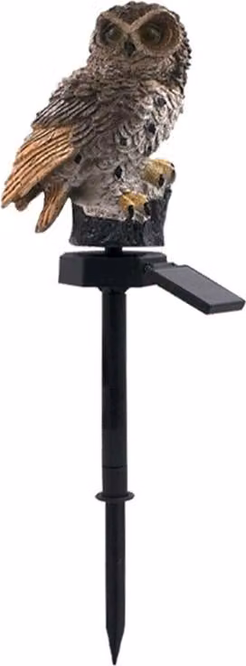Lampada da esterno LED solare impermeabile figura di gufo decorazione per giardino sito marrone