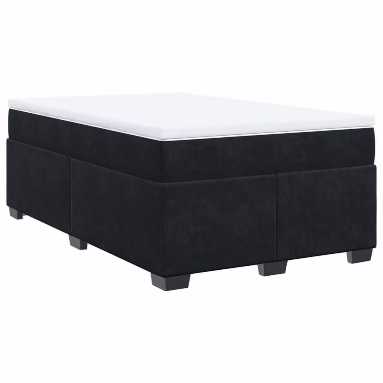 Giroletto a Molle con Materasso Nero 120x190 cm in Velluto