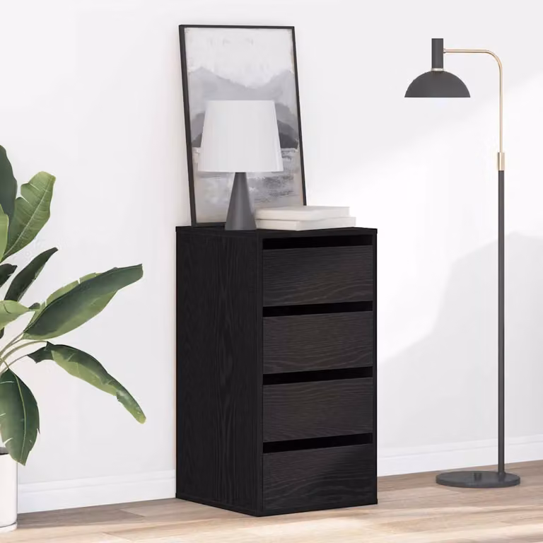 vidaXL Carrello con 3 Cassetti Nero L 40 cm, P 41 cm, H 76 cm