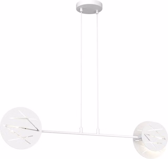 Lampadario a soffitto Amon-Ra Luceart-Classic in acciaio inossidabile bianco con diffusori a cerchio moderno