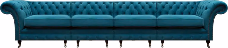 Wohnzimmer Sofa Viersitzer Couch Designer Einrichtung Blau Chesterfield