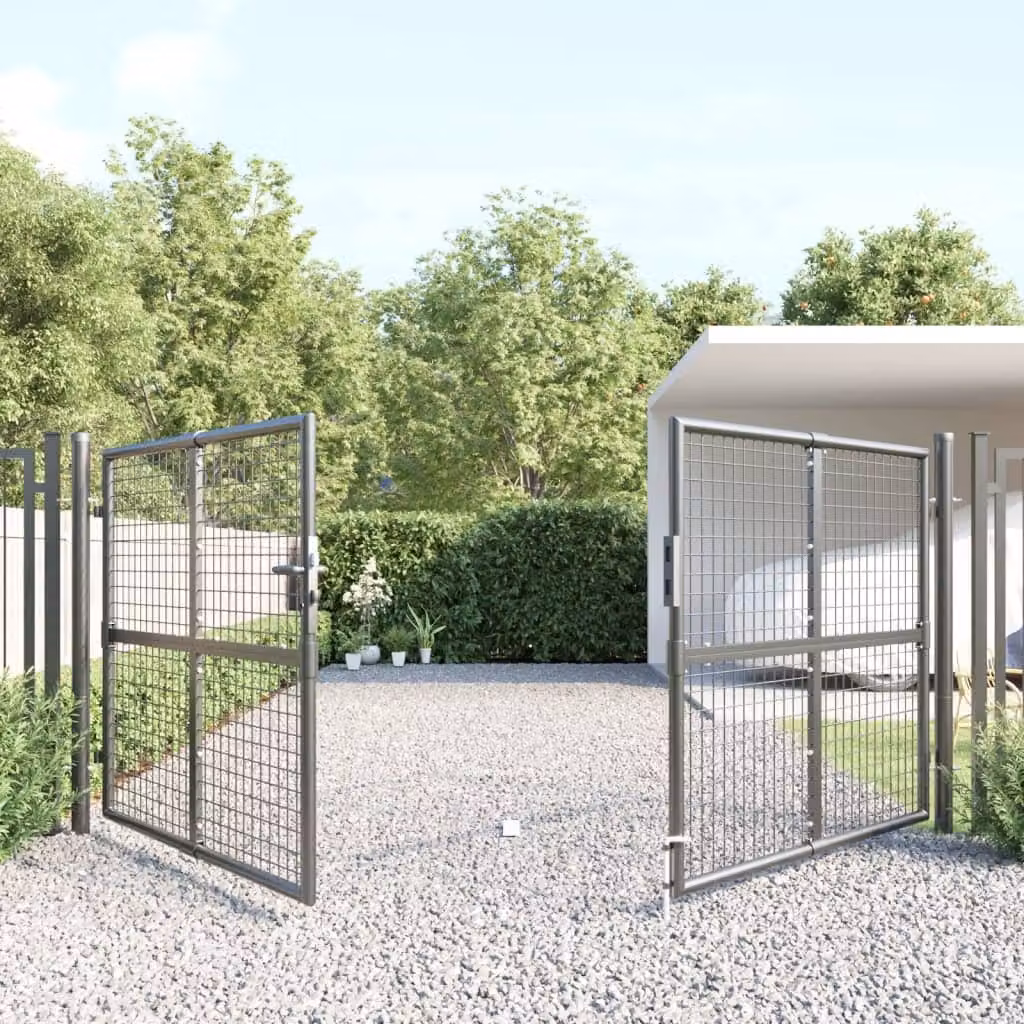 Maison Exclusive - Cancello da giardino a maglie, antracite, 300x125 cm, acciaio zincato