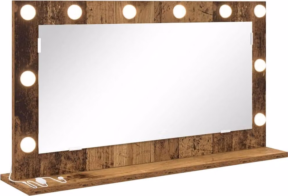 Specchio da Vanità Rettangolare Legno vecchio 80 x 45 x 18 cm