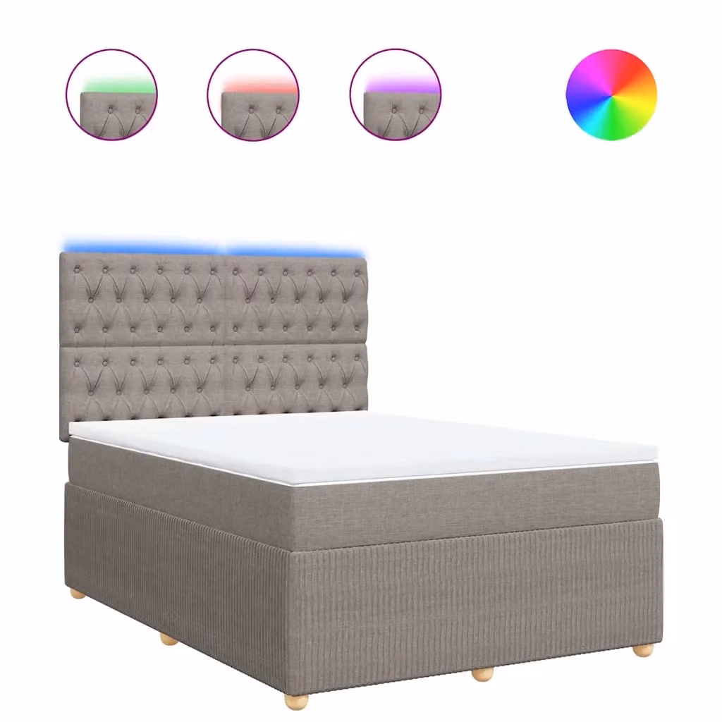 Letto Ibrido Moderno vidaXL con Struttura in Legno di Pino e Materasso in Tessuto Beige, Grigio e Bianco L/P: 160 x 200 cm – 2