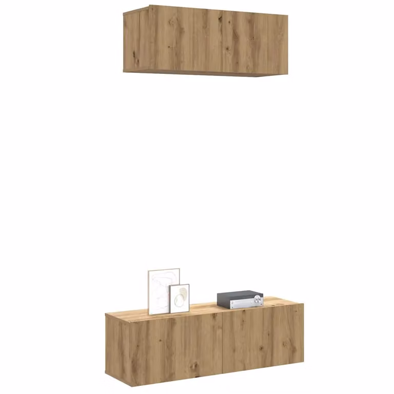Set di 2 mobili TV da parete vidaXL in legno Rovere marrone con finitura opaca