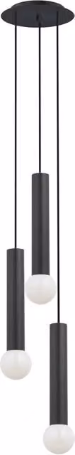 Lampadario a sospensione Nowodvorski Lighting Baton 7856 in metallo nero con altezza regolabile e dimmerabile per cucina o soggiorno