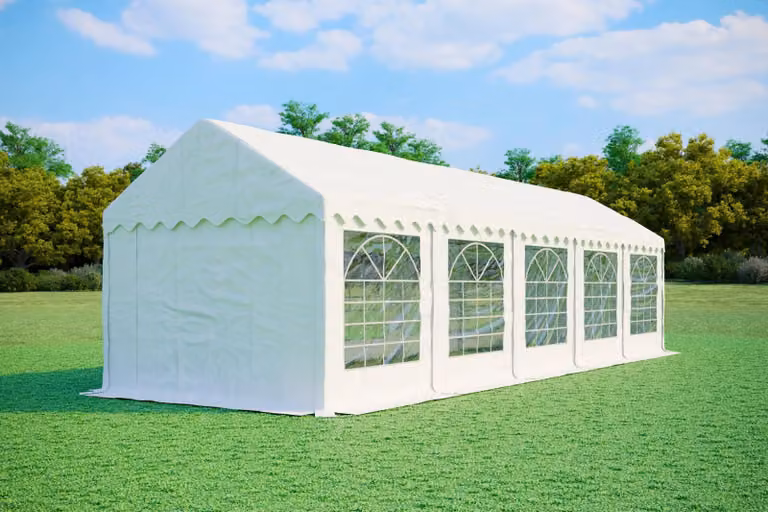 Tenda per eventi, dimensioni 3x10 metri, PVC standard, 500 g/m², colore bianco
