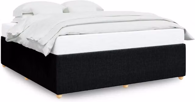 Letto matrimoniale | Letto per adulti | Giroletto senza Materasso Nero 180x200 cm in Tessuto