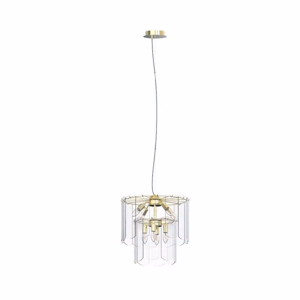 Lampada a sospensione NIRA oro-trasparente 8xE14x40W in metallo, dimensioni: 150x43x43 cm, IP20, Zuma Line