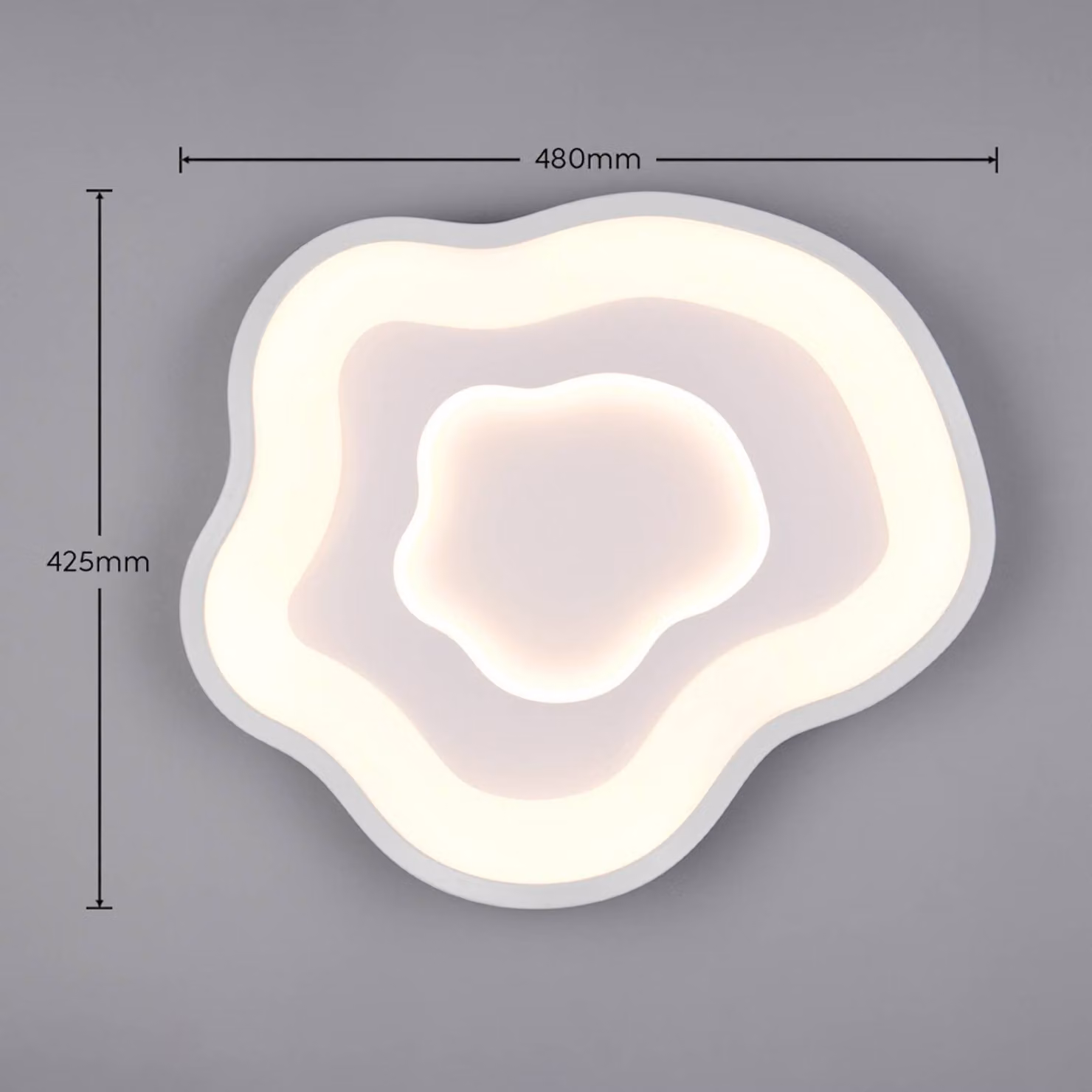 Reality Leuchten Plafoniera soffitto Nube, dimmerabile, Bianco / Opale, Soggiorno / Sala da pranzo, Metallo, Moderno, Plafoniera