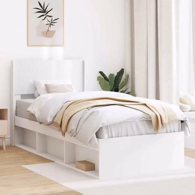 Letto con contenitore e testata DESIGN IN Bianco L: 100 cm, P: 200 cm, H: 105 cm