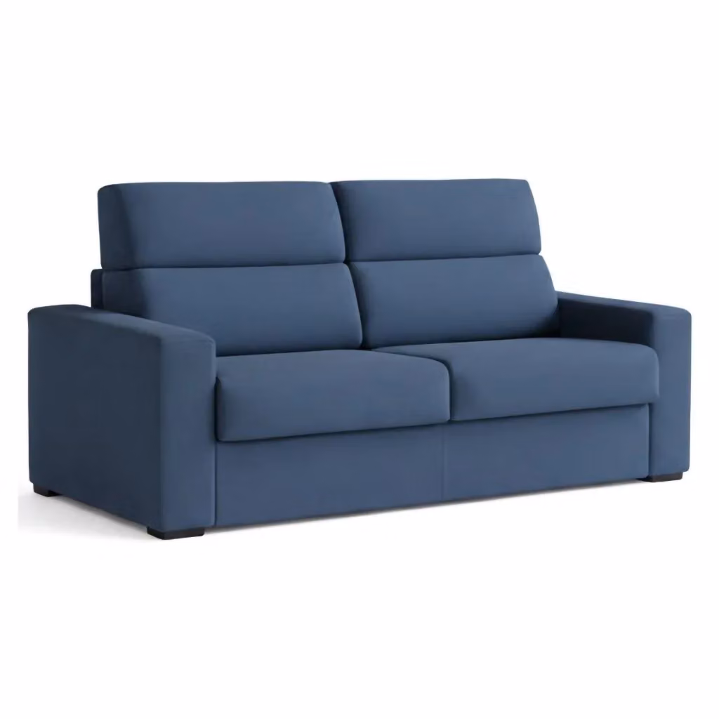Divano Letto Ecate DMORA 2 Posti Blu con Copertura Sfoderabile e Struttura in Legno Made in Italy L: 200 cm, P: 95 cm – 2