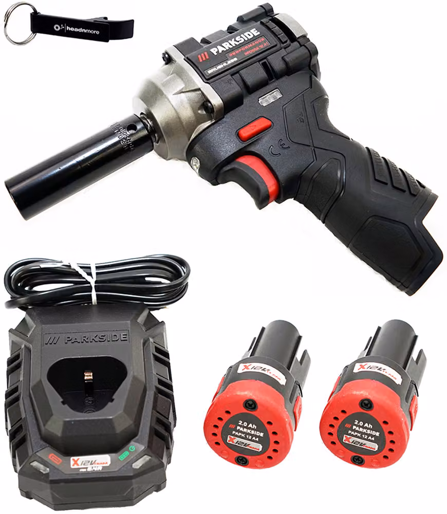 PARKSIDE PERFORMANCE® 12 V 1/2" Avvitatore a impatto a batteria PPDSSA 12-Li incl. 2 batterie (2 Ah) e caricabatteria (2,4 A)