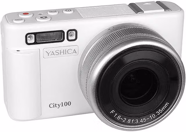 Fotocamera Digitale Compatta Yashica City 100, Zoom Ottico 3x, 13 Megapixel, Bianco