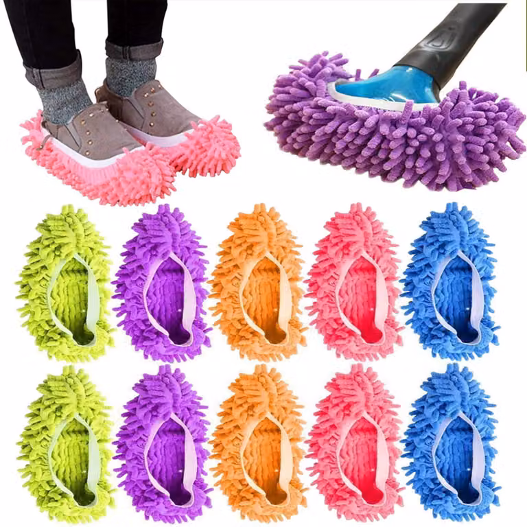 Copriscarpe in microfibra, confezione da 10 pezzi, lavabili, per la pulizia dei pavimenti