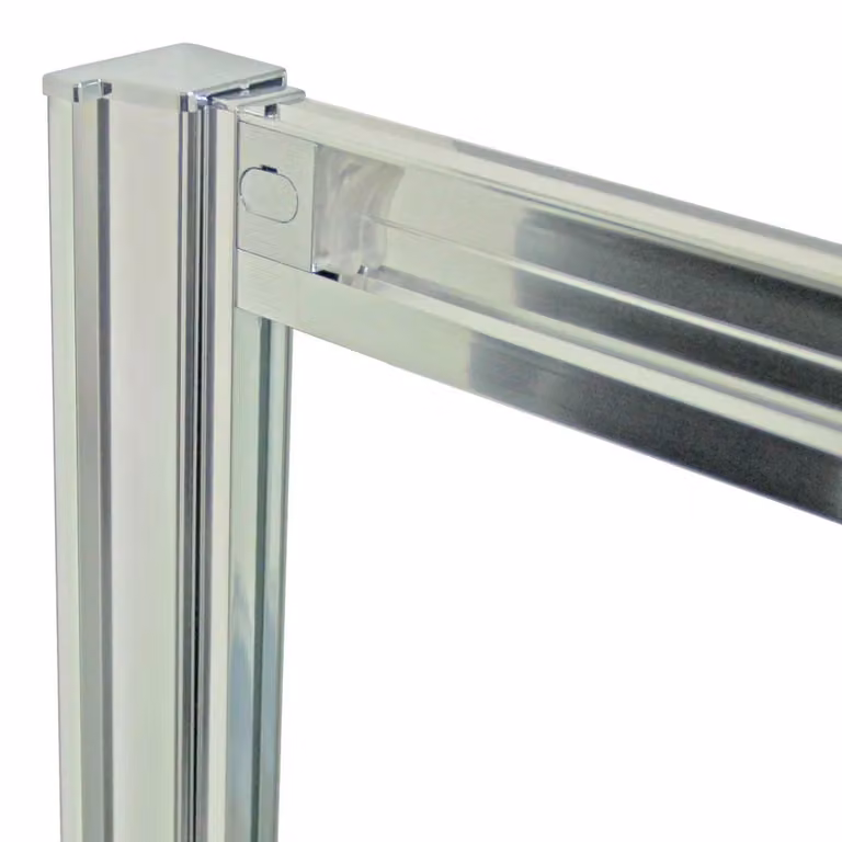 Box Doccia Fosterberg Fyn Trio a 3 Lati con 1 Anta a Libro in Cristallo Opaco da 6mm, Colore Bianco e Argento, L/P/H: 90 x 90 x 198 cm