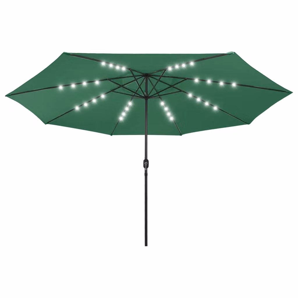 Ombrellone da Giardino con Luci LED 400 cm Verde