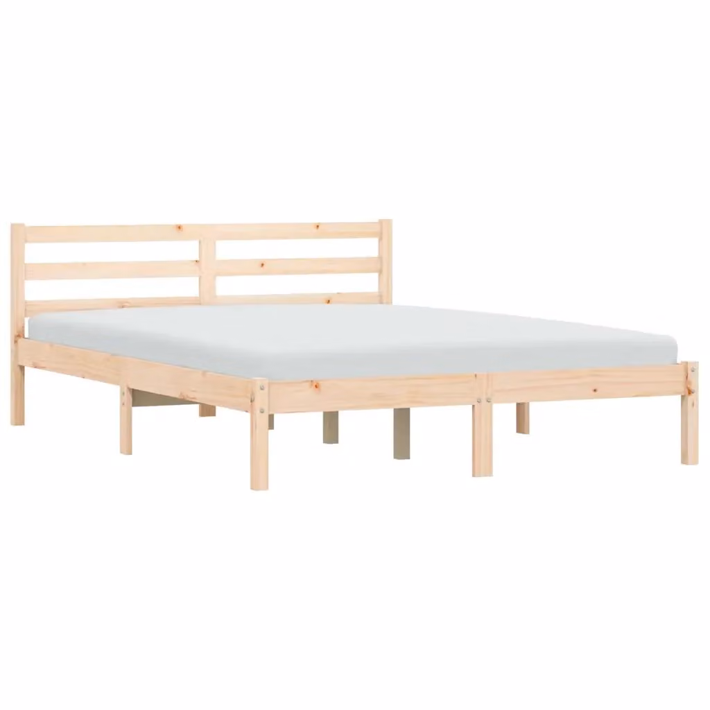 Struttura del letto moderna in legno di pino naturale vidaXL L/P/H: 208,5 x 157,5 x 69,5 cm – 2