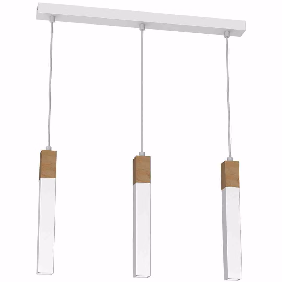Solo Sawn White / Patinated Wood luce a sospensione 3X Mini Gu10 luce a soffitto lampada a soffitto luce a sospensione