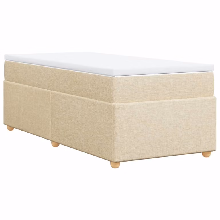 Giroletto a Molle con Materasso Crema 100x200 cm in Tessuto