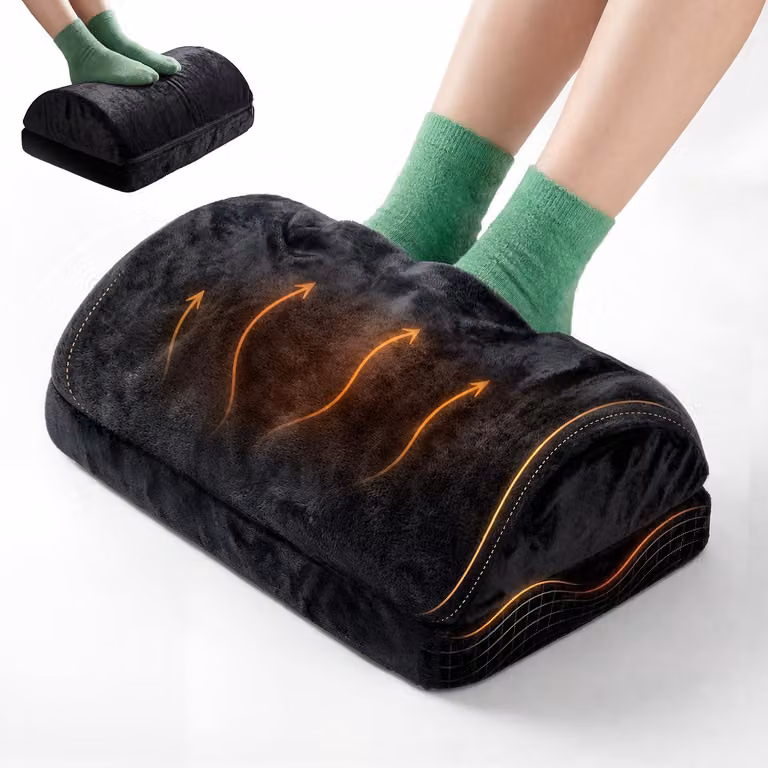 Poggiapiedi ergonomico da utilizzare sotto la scrivania, con altezza regolabile, ideale per l'ufficio e il lavoro da casa