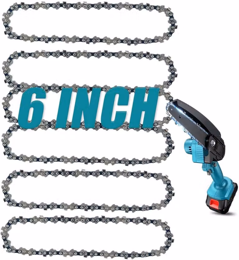 Set da 6 catene di ricambio da 6 pollici per mini motosega Acciaio al carbonio