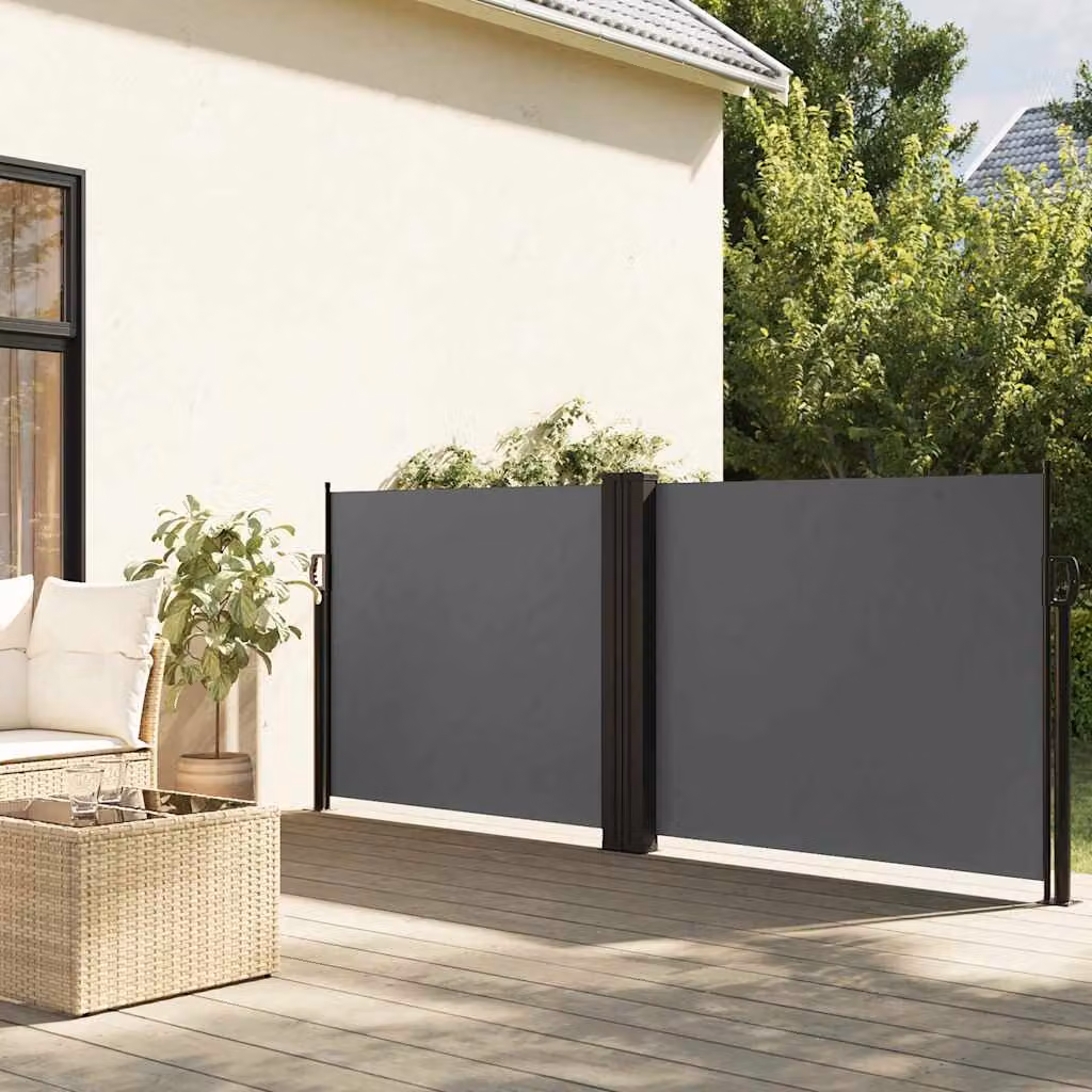 vidaXL Tenda da Sole Laterale Retrattile Antracite L: 1000 cm, H: 100 cm