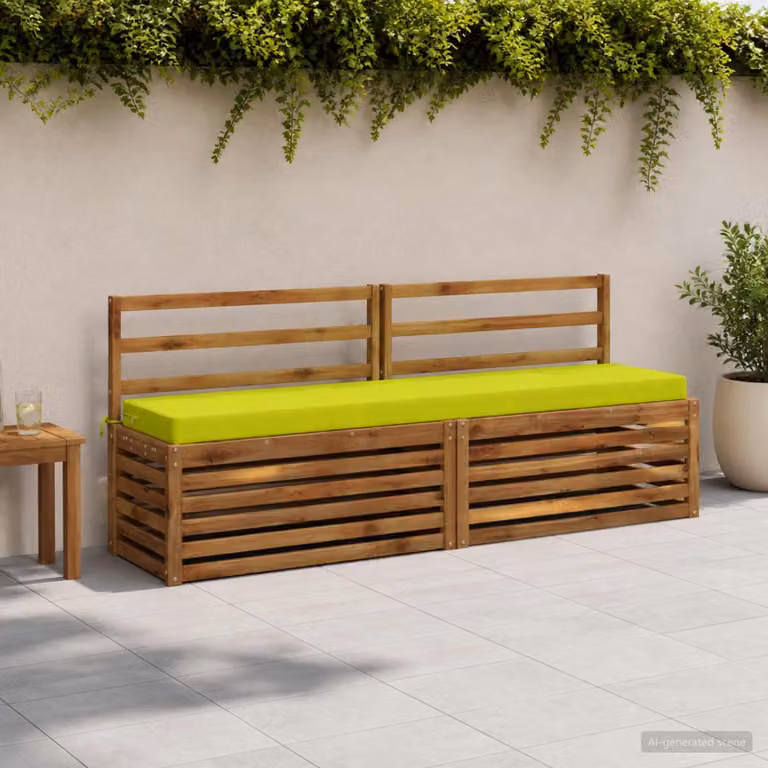 Cuscino per panchina vidaXL SOEST rettangolare in poliestere verde brillante con rivestimento rimovibile e resistenza ai raggi UV
