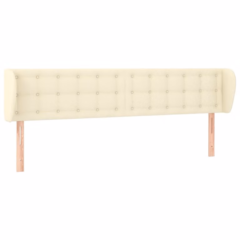Testiera ad Orecchio Crema 203x23x78/88 cm in Pelle finta