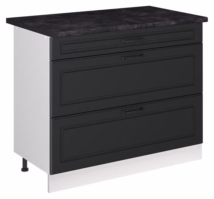 Mobiletto base per cucina Vicco R-Line Antracite country/Bianco 100 cm piano di lavoro Antracite, Model 71516