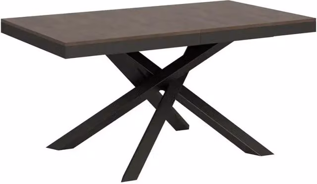 Tavolo allungabile Itamoby Volantis Evolution colore noce con telaio e gambe antracite L/P: 160-264 x 90 cm – 1