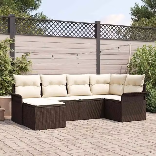 Set Divano da Giardino 6 pz Marrone polyrattan 3354097