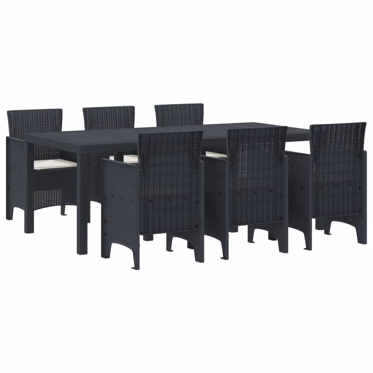 Set da pranzo per giardino e terrazza vidaXL in polipropilene antracite, 7 pezzi
