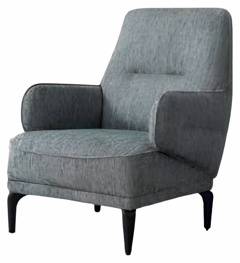 Sessel 1 Sitzer Grau Wohnzimmer Design Einsitzer Möbel Stoff Textil