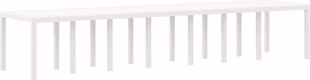 Tavolo da Giardino Bianco 400 x 100 x 73 cm polyrattan