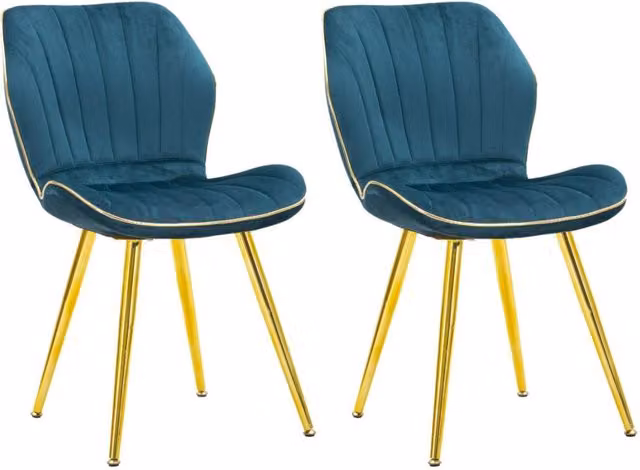 Set 2 Sedie Paris Space Ottanio e Oro 46x58x77 cm in Legno e Ferro