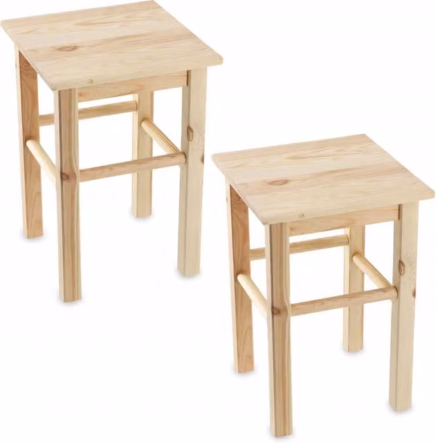 Sgabello da cucina in legno KADAX, 43,5 cm, in pino massello.